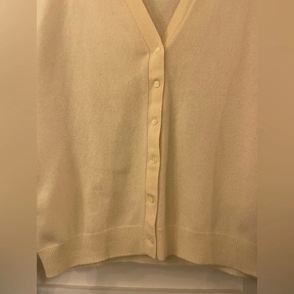 Vtg The Scotch House 100% Cashmere Cream Cardigan Sweater L Granny - Picture 4 of 7